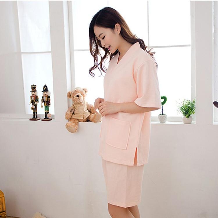 Изображение товара: Women summer high quality cotton waffle short sleeve shorts couples sauna steaming home wear two pieces pajama sets pajama set