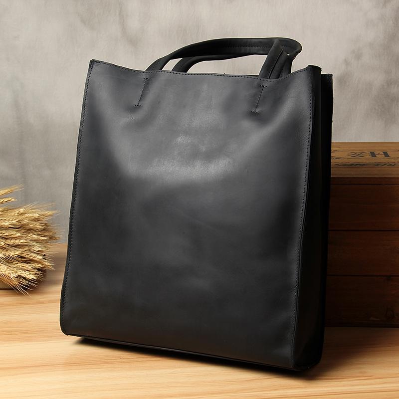 Изображение товара: Кожаная мужская сумка через плечо AETOO, вертикальная сумка через плечо, мужская сумка для покупок crazy horse