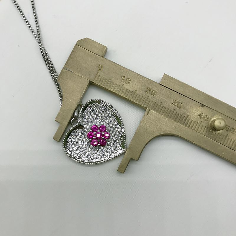 Изображение товара: Модные медные циркониевые ожерелья в форме сердца, цепочка с удлинителем для подруги