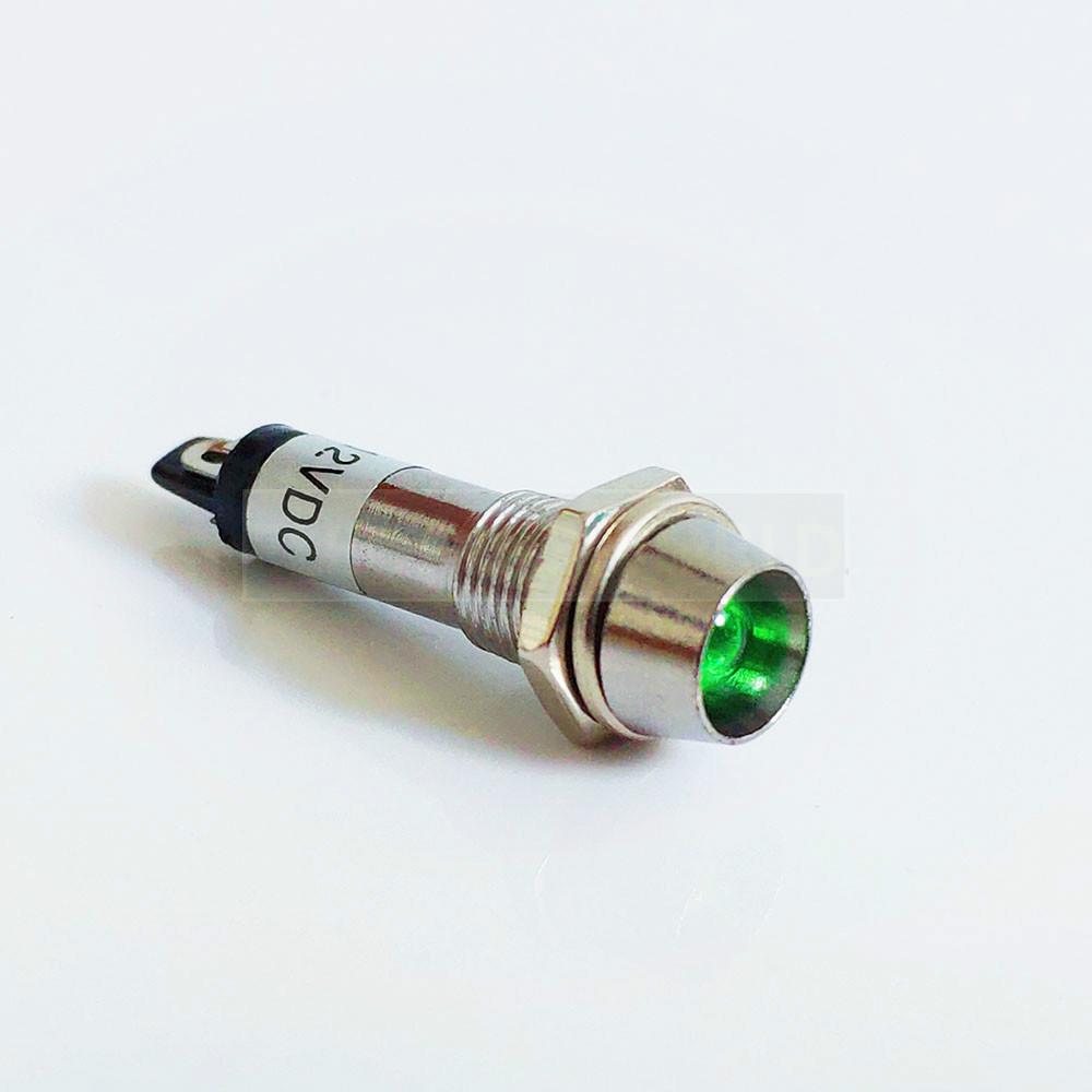Изображение товара: Металлический светодиодный индикатор s, водонепроницаемая сигнальная лампа без провода, 5 цветов, XD8-1 В, 24 В, 220 В, 8 мм