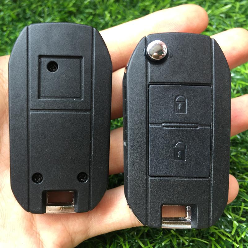 Изображение товара: Чехол для дистанционного ключа с 2 кнопками для Peugeot 307, 206, 207, Citroen C1, C3, сменный автомобильный раскладной складной чехол для ключа, чехол-брелок