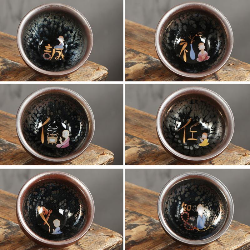 Изображение товара: Керамические чайные чашки, китайская фарфоровая чайная чашка, чайный горшок, винтажный китайский зеркальный чайный набор, аксессуары для чая, посуда для напитков, домашние украшения