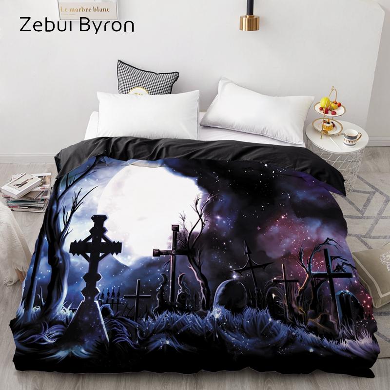 Изображение товара: 3D HD Print Custom Duvet Cover,Comforter/Quilt/Blanket case,Bedding 220x240/140/200x200,Halloween zombies in fire,drop ship