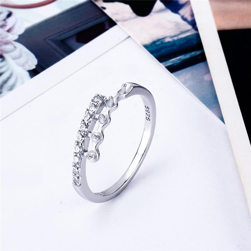 Изображение товара: CLUCI, классическое серебро 925, Женское кольцо с жемчугом, классическое кольцо, ювелирное изделие для свадьбы, Стерлинговое Серебро, простое кольцо, ювелирное изделие SR1088SB