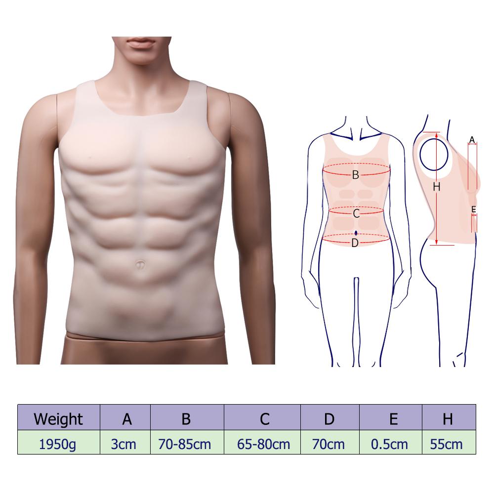 Изображение товара: 1950g Hunk Мужские Силиконовые мышцы для косплея мышц искусственных мышц груди толщиной 3,5 см