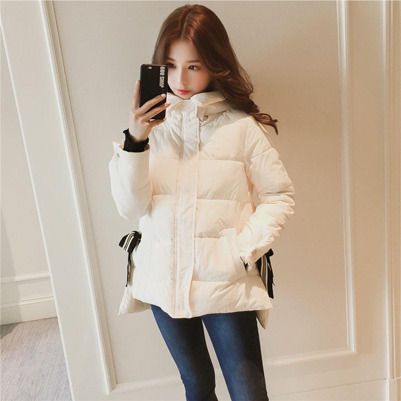 Изображение товара: Женская хлопковая куртка-парка, повседневная куртка-парка белого цвета, модель v849 в Корейском стиле на осень и зиму, 2022