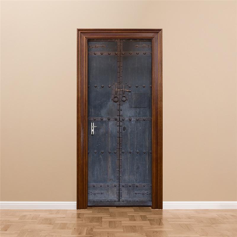 Изображение товара: Железная дверь спальня самоклеющиеся 3D наклейки на стену 38,5x200 см двери гостиной Декор наклейки украшение дома