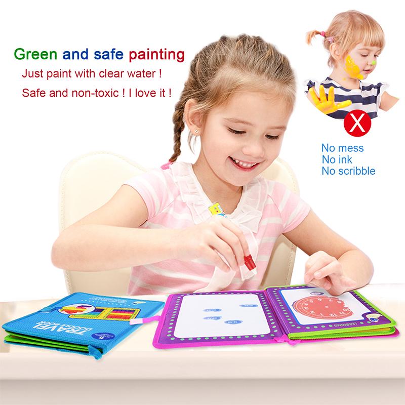 Изображение товара: Портативная книга для рисования водой с волшебной ручкой, цифрами, буквами, когнитивным рисунком, раскраски, детские развивающие игрушки
