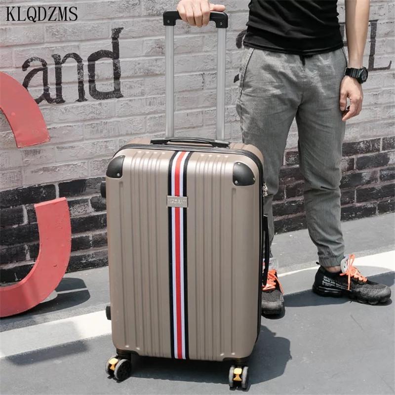 Изображение товара: KLQDZMS 20/24 дюймов бизнес мужские багаж с колесом для женщин сумки на колёсиках чемодан на колесиках Чемодан ABS коробка