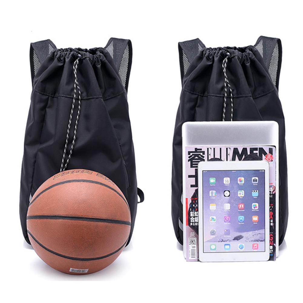 Изображение товара: Водонепроницаемый нейлоновый рюкзак для баскетбола на шнурке, вместительная Спортивная уличная сумка для баскетбола