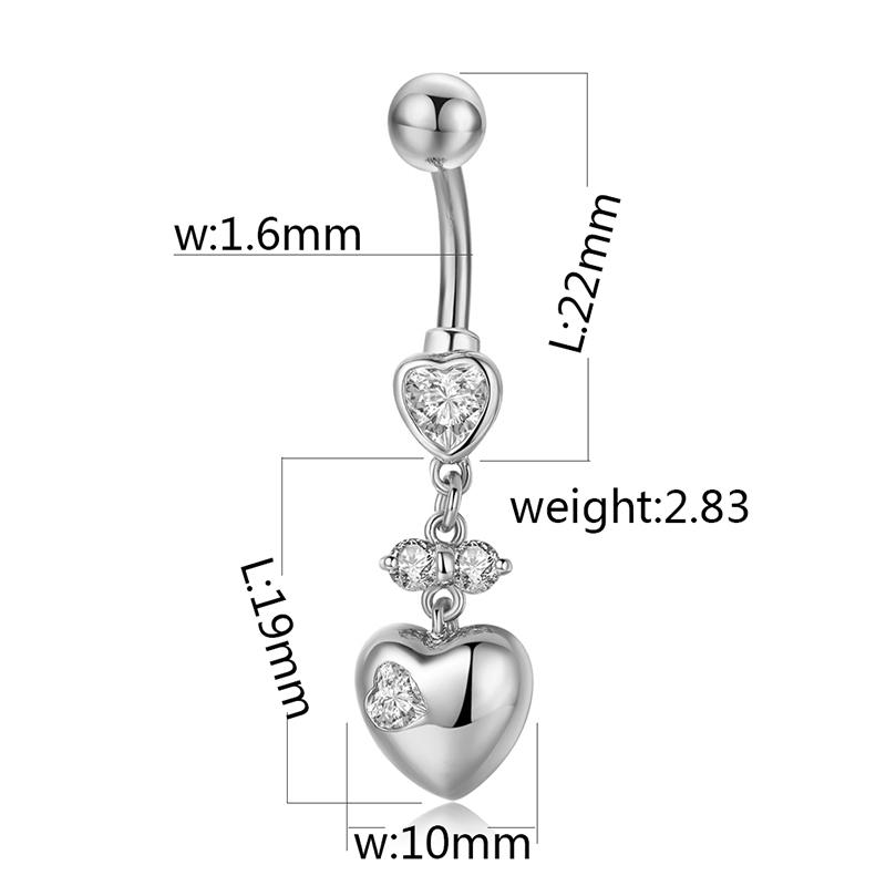 Изображение товара: Кольцо для пирсинга пупка из хирургической стали с цирконом