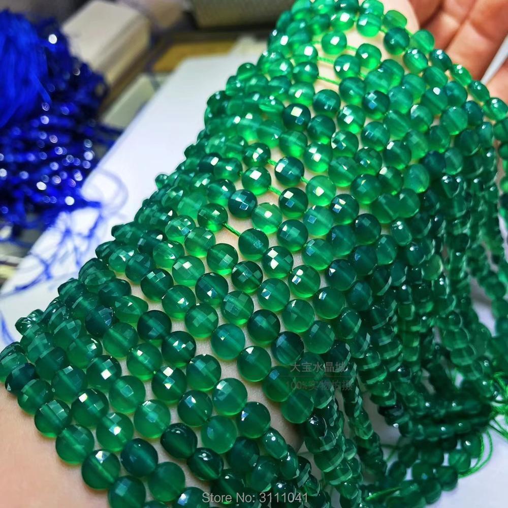 Изображение товара: Бусины с зелёным агатом FPPJ, россыпью, оформление под драгоценный камень, 3/6 мм 14 дюймов, для изготовления ювелирных изделий своими руками