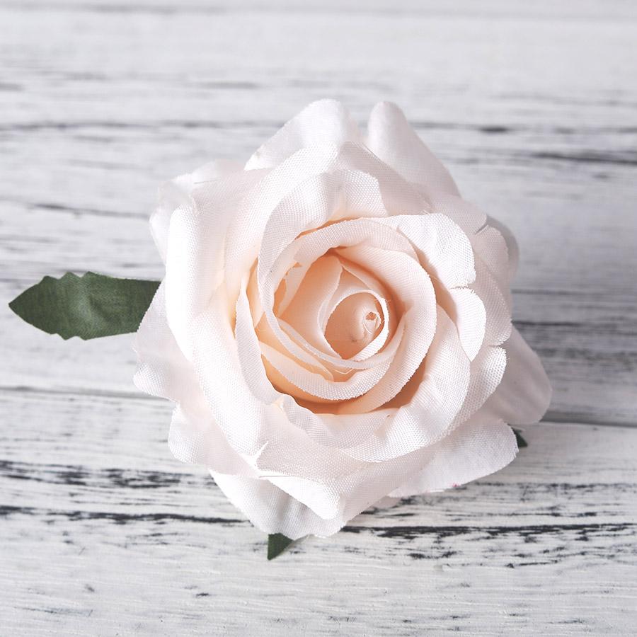 Изображение товара: Искусственные розы, белые шелковые цветы, искусственные головки, 5 шт., аксессуары для скрапбукинга
