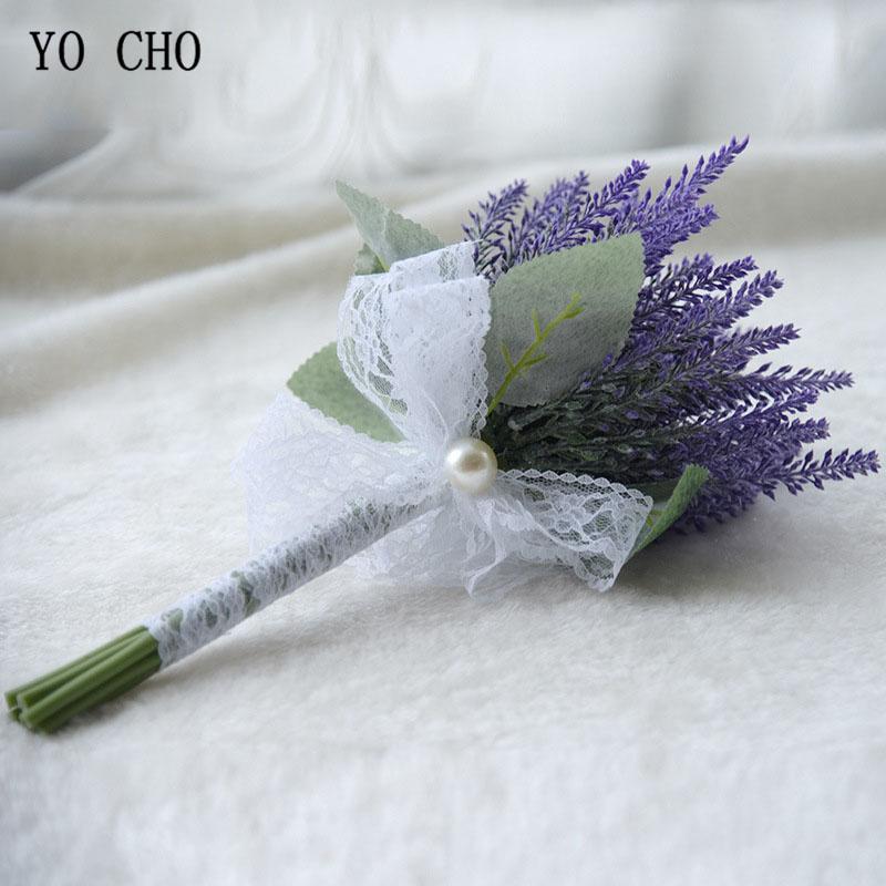 Изображение товара: YO CHO Свадебный букет из искусственного шелка, лаванда, букет невесты, фиолетовый, подружка невесты, сестра держащий цветок, свадебные принадлежности