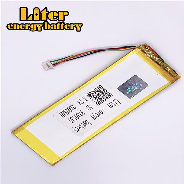 Изображение товара: plug 1.0-5P Customized 3.7 V 3330135 3030135 2000mah li-polymer battery polymer rechargeable battery