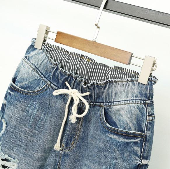 Изображение товара: Джинсы Mom для планшетов, Женские джинсы-бойфренды, 4XL, Модные свободные джинсовые брюки, синие, серые, ouc519