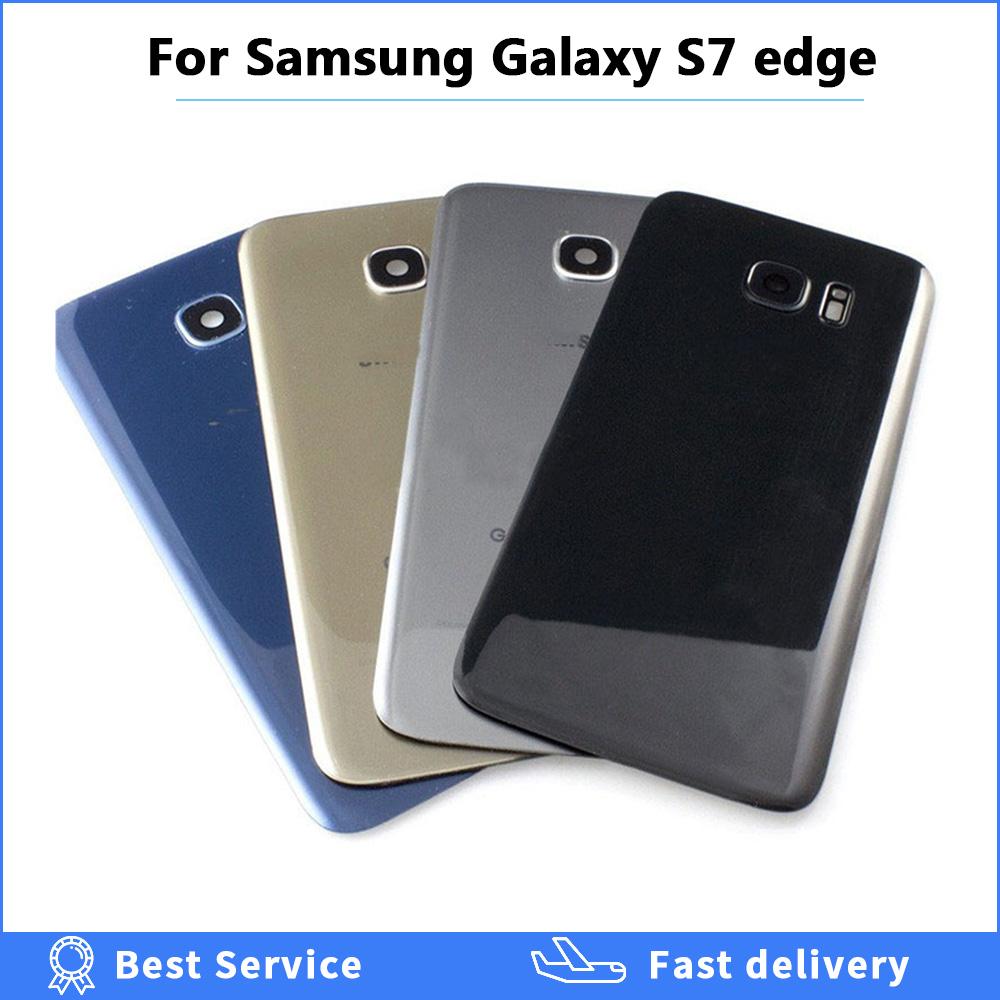 Изображение товара: Стеклянная задняя крышка батарейного отсека для Samsung Galaxy S7 edge G935F, замена с/без задней камеры, стеклянная рамка объектива