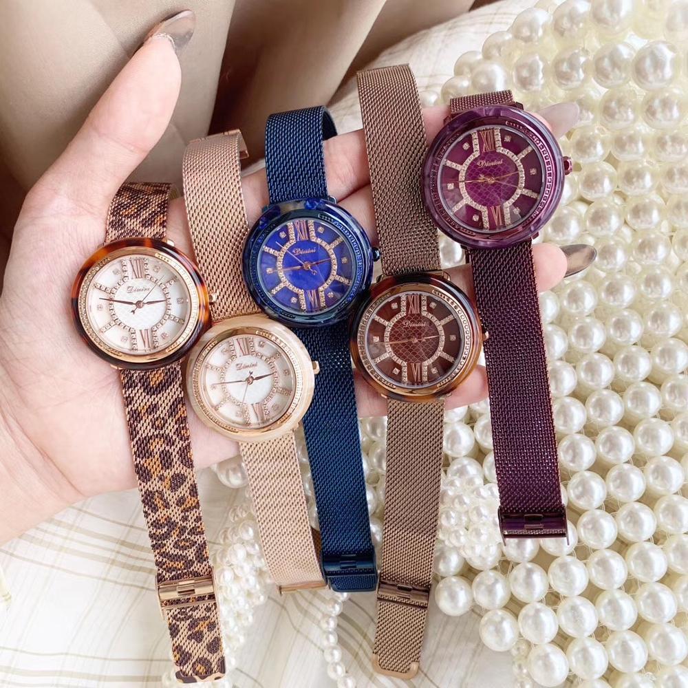 Изображение товара: Брендовые женские летние часы с кристаллами водонепроницаемые наручные часы из нержавеющей стали миланские кварцевые ультра-тонкий браслет