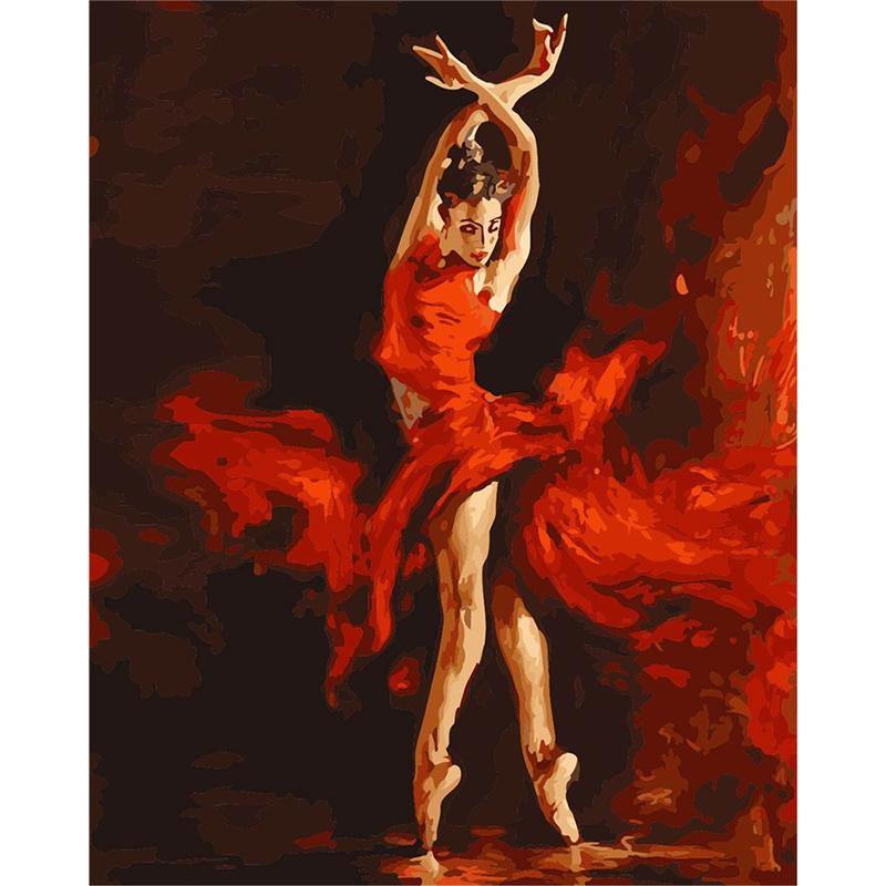 Изображение товара: 5D DIY Алмазная картина вышивка крестиком красное платье танцор Стразы 3d-бриллиантовая вышивка распродажа ромбовидный мозаичное ремесло TY111