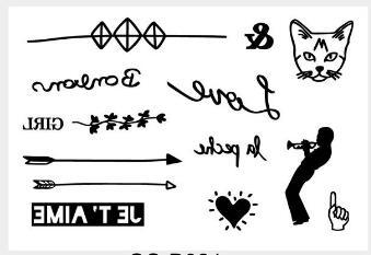Изображение товара: Имитация татуировки с переводной передачей, стрела, кот, любовь, буква, татуировка, водонепроницаемая временная татуировка, искусственная татуировка для взрослых