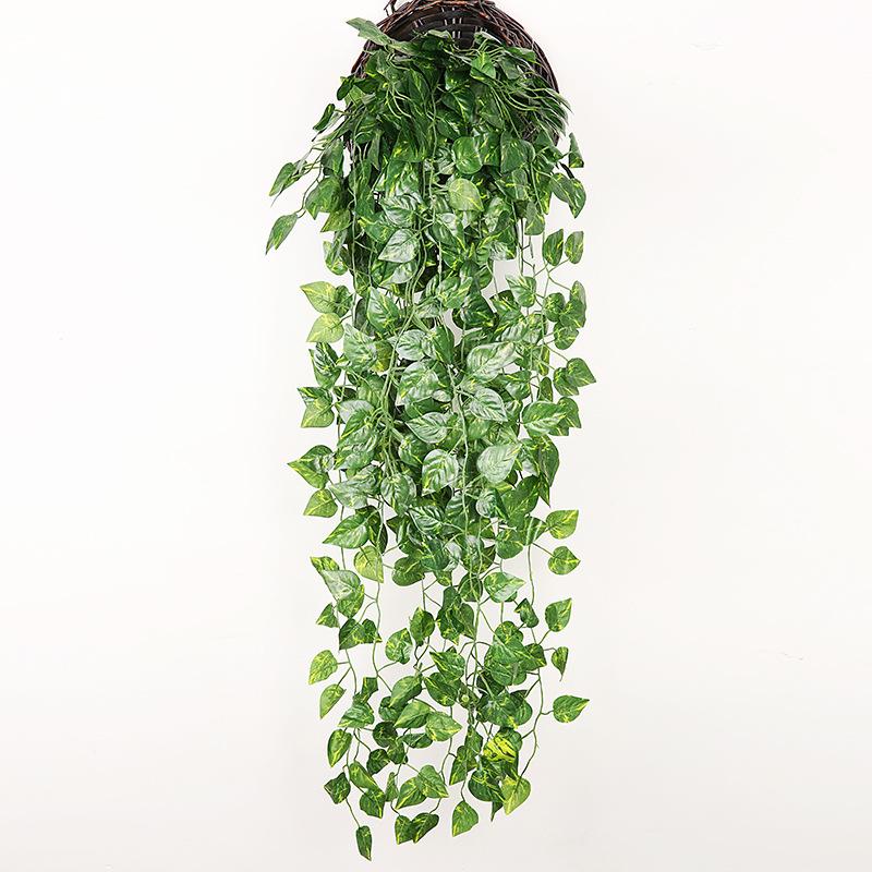 Изображение товара: Искусственная подвесная гирлянда из листьев виноградного растения, 1 шт., украшение для стен дома и сада, зеленая
