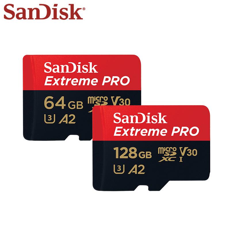 Изображение товара: Карта Micro SD Sandisk Extreme Pro, карта памяти TF до 170 Мб/с, A2, V30, U3, 64 ГБ, 128 ГБ, с переходником на SD