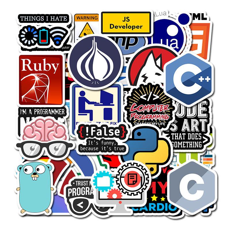 Изображение товара: Программируемые языковые Стикеры, наклейки s для программного обеспечения для интернет-Html, водонепроницаемые Стикеры для хакеров, разработчиков «сделай сам» для ноутбука, телефона, автомобиля, 50 шт.