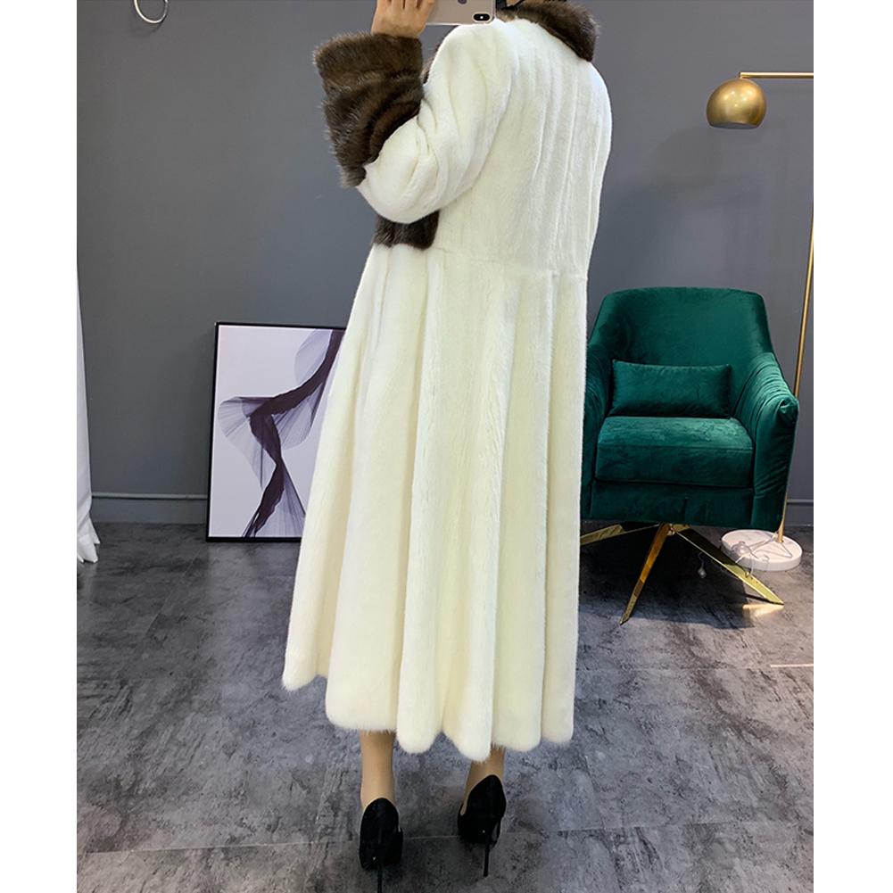 Изображение товара: Новинка 2019, Женская импортная длинная верхняя одежда из меха норки, женская модная теплая длинная Меховая куртка, женская модель