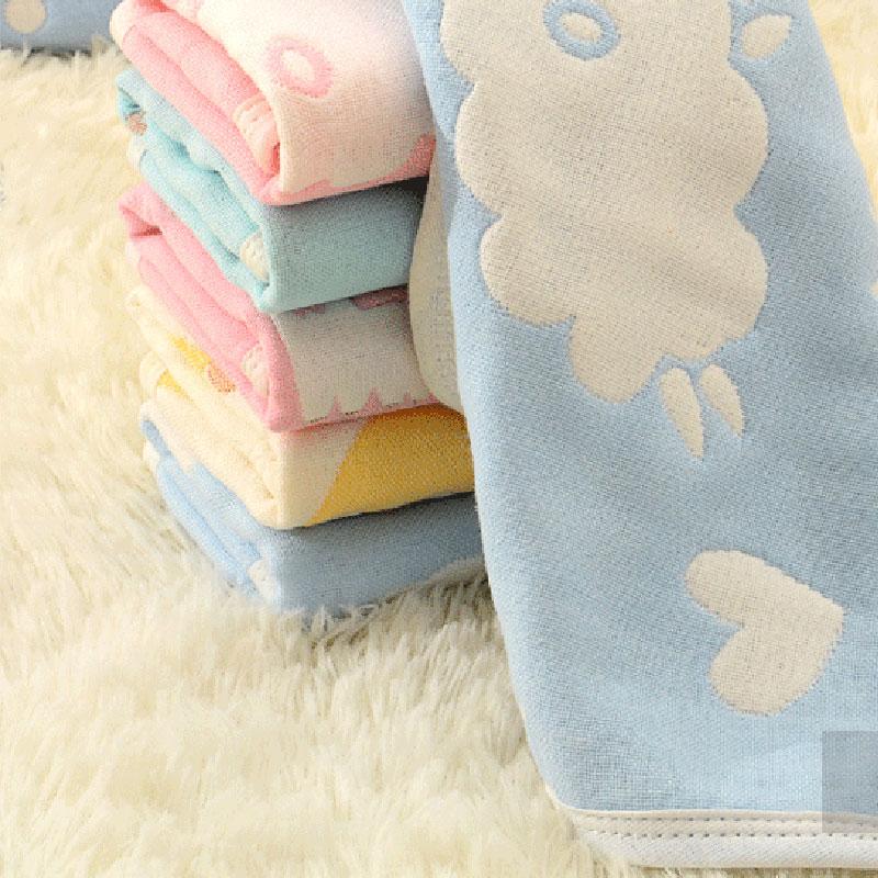 Изображение товара: Милое детское моющееся полотенце для лица, хлопковая 6-слойная Марля 25*25 см, квадратная ткань для купания новорожденных