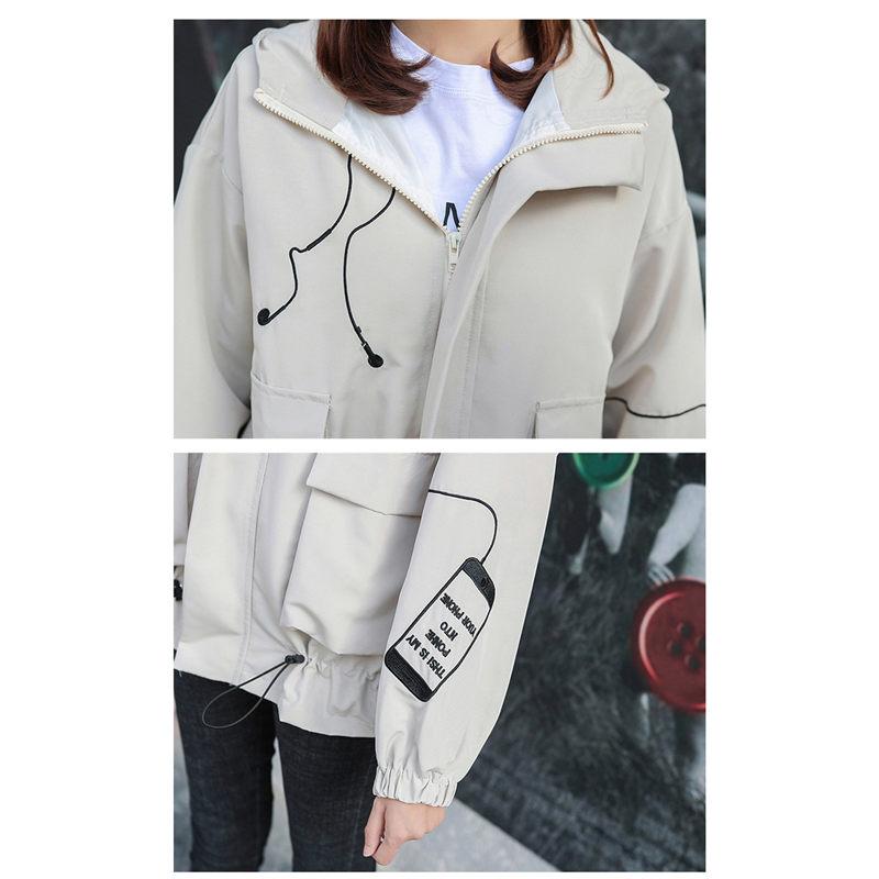 Изображение товара: Женская короткая куртка с принтом, Новая повседневная Свободная верхняя одежда для студентов, бейсбольная форма BF, куртка с капюшоном, f1274, осень 2020
