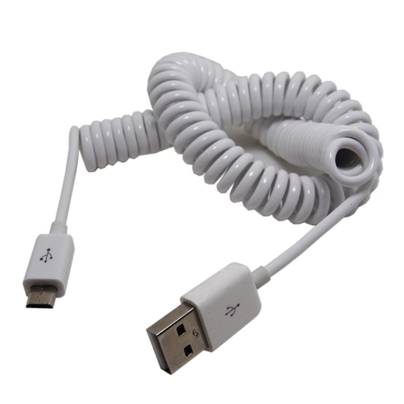 Изображение товара: 3 м/10 футов Micro Usb пружинный спиральный кабель удлинитель Портативный Выдвижной usb Дата-кабель для зарядного устройства для фотокабеля спиральный кабель