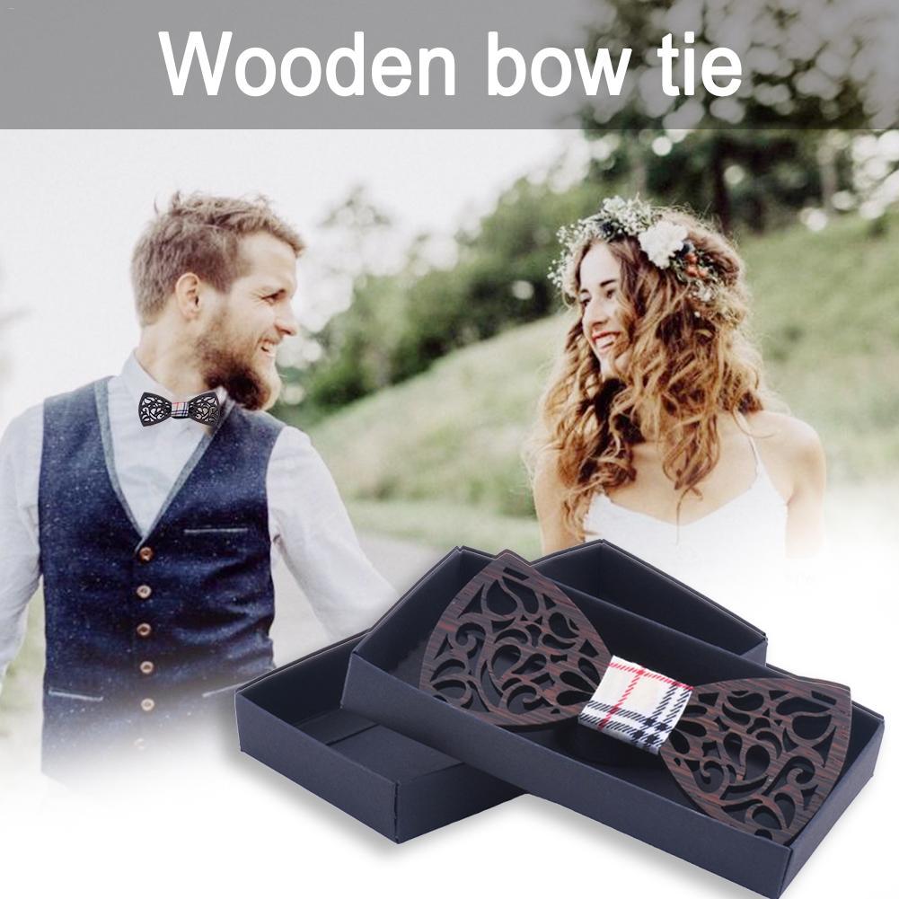 Изображение товара: Натуральный цветочный деревянный ажурный галстук-бабочка ручной работы в винтажном стиле для мужчин бабочки Свадебный костюм рубашка банты