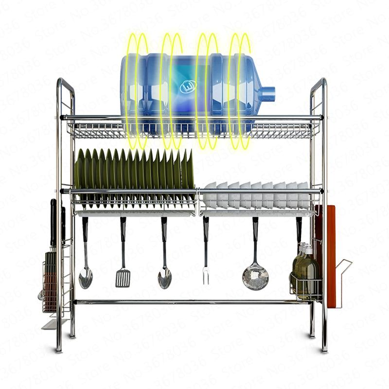 Изображение товара: Кухня раковина дренажная стойка выше 304 Нержавеющая сталь бытовой осушающий фильтр тарелка Кухня организатор и хранения расходных материалов