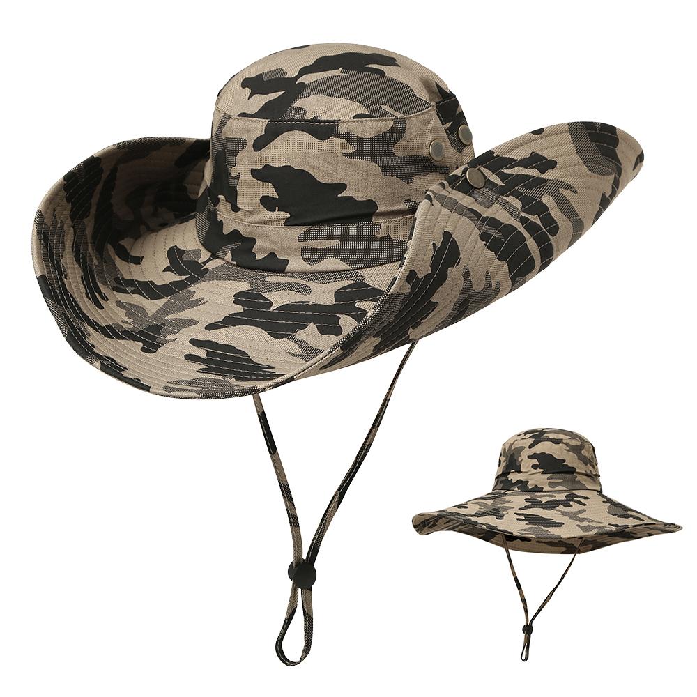 Изображение товара: Уличная велосипедная Кепка камуфляжная шляпа с широкими полями дышащая шляпа от солнца для охоты и рыбалки