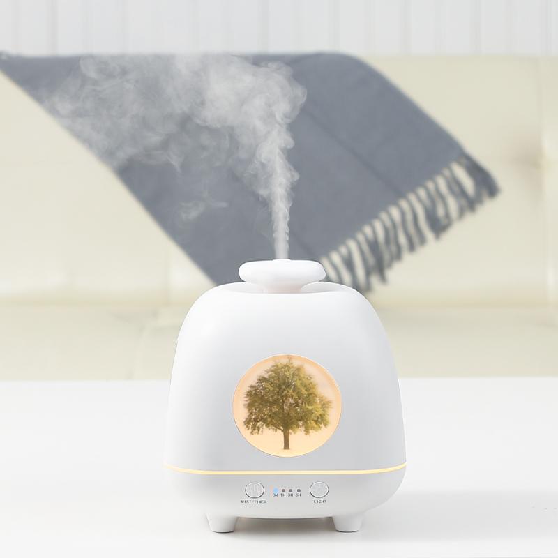 Изображение товара: Увлажнитель воздуха ультразвуковой с белым ароматическим эфирным маслом и светодиодсветильник кой, 7 цветов