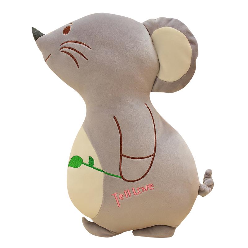Изображение товара: Милая мягкая кукла Толстая мышка кукла листья пара плюшевая игрушка большая подушка подарок на день рождения мышь бархатная игрушка мягкая подушка