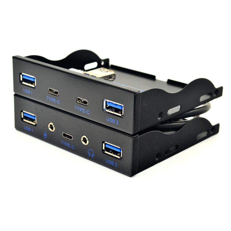 Изображение товара: USB-концентратор, 5 портов USB 3,1, Φ USB 3,0, передняя панель, HD аудио, разъем для наушников 3,5 мм, микрофон, дополнительный адаптер для рабочего стола, 3,5 дюйма, флоппи-бей