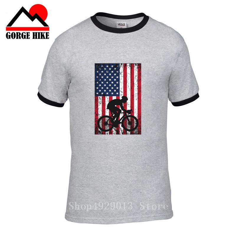 Изображение товара: Футболка мужская с американским флагом DH MX, рубашка с изображением горнолыжного велосипеда, горного велосипеда, футболка с американским флагом 4 июля