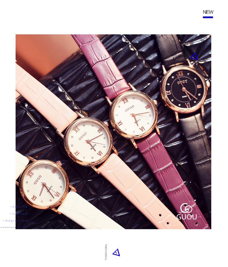 Изображение товара: Женские кварцевые часы, женские модные часы Стразы с кожаным ремешком, женские офисные кварцевые часы, montre femme orologio donna