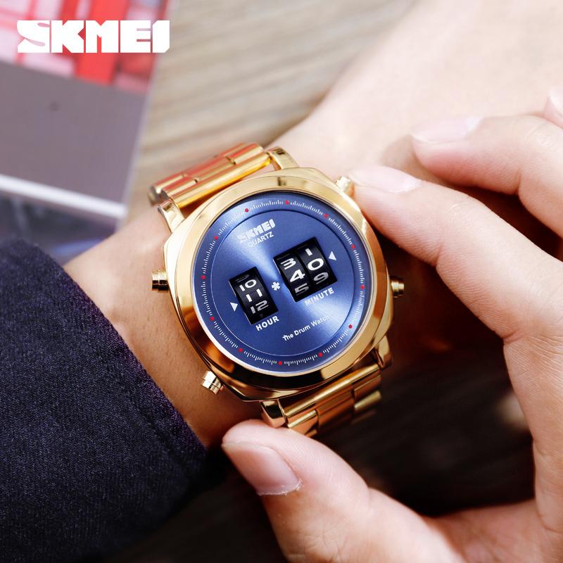 Изображение товара: SKMEI 1531 креативные ударные деловые мужские кварцевые часы, водонепроницаемые мужские наручные часы из нержавеющей стали, часы в подарок