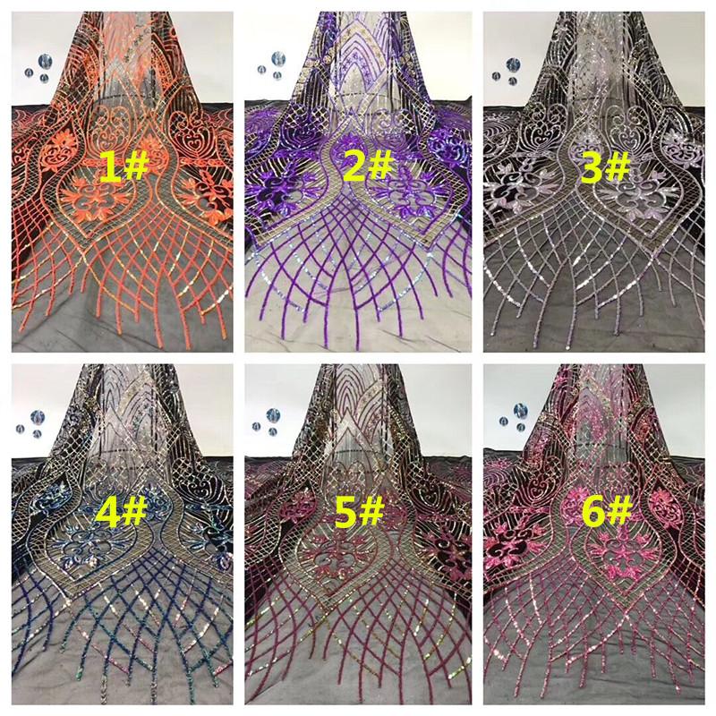 Изображение товара: SYJ-7474 Африканский чистый кружевной приятный, французский Тюль Вышивка кружевной ткани с блестками