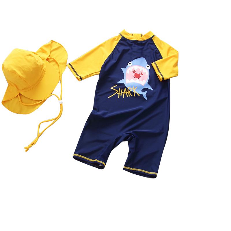 Изображение товара: Детский купальник для мальчиков 2021, детский купальный костюм с УФ-динозавром для мальчиков, цельный купальный костюм для маленьких мальчиков, купальники, одежда для ванны