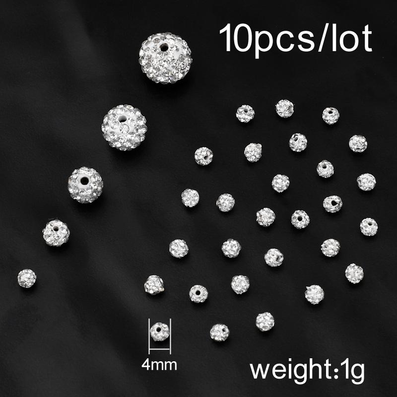 Изображение товара: Хит 10 шт 4 6 8 10 12 мм Стразы круглые полимерные глиняные бусины для браслета ожерелье серьги DIY хрустальный шар для изготовления ювелирных изделий