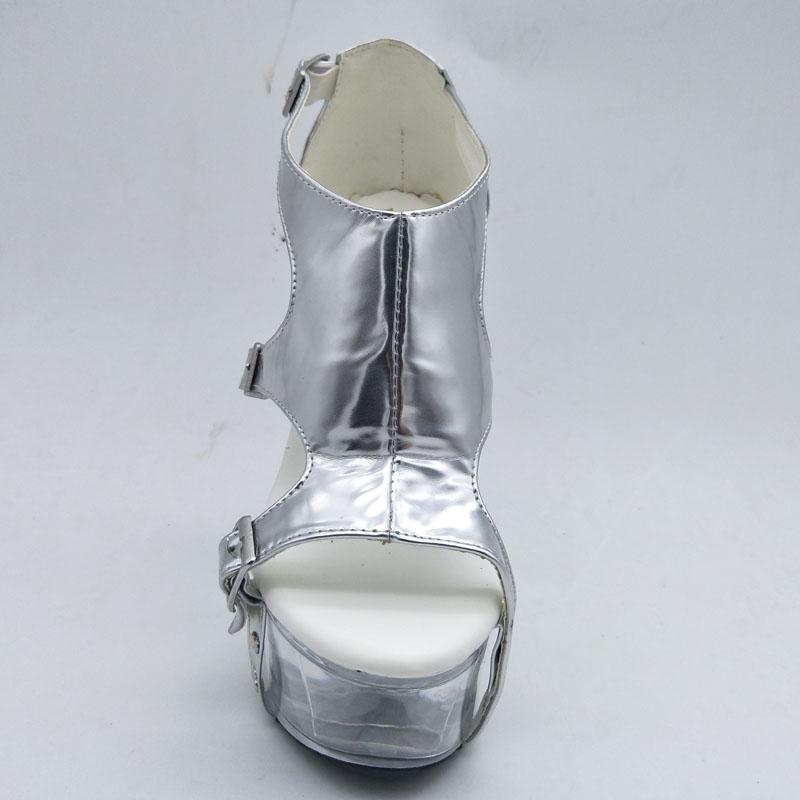 Изображение товара: LAIJIANJINXIA Новый Для женщин пикантная обувь для ночного клуба на каблуке 15 см босоножки на высоком каблуке вечерние Queen обувь для танцев с открытым носком полюс Обувь для танцев