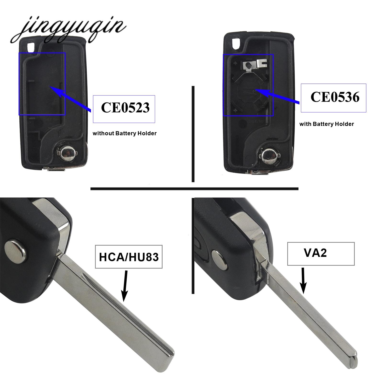 Изображение товара: Jingyuqin CE0536 модели, дистанционный ключ 3 кнопки 434 МГц HU83 для Citroen C3 C5 дистанционный брелок