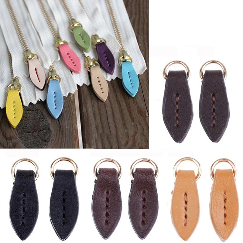 Изображение товара: 5pcs Leather Zipper Pull Puller Replacement Zip Slider Heads Buckle Travel Bag Suitcase Clothes Tent Backpack Accessories Kz0228