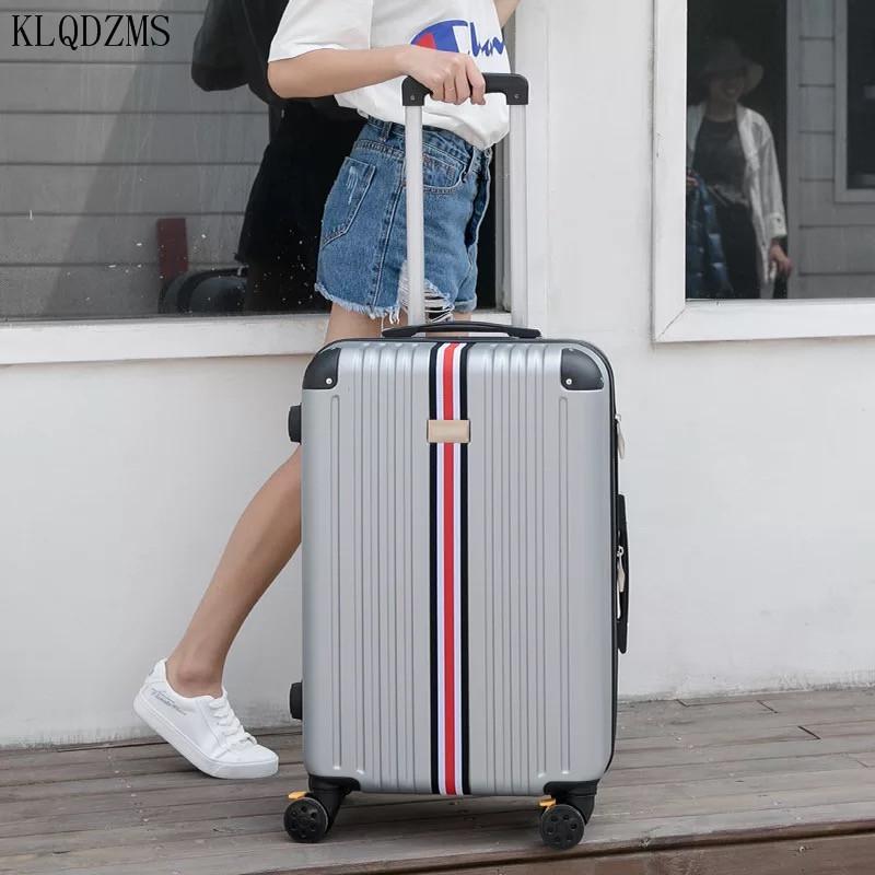 Изображение товара: KLQDZMS 20/24 дюймов бизнес мужские багаж с колесом для женщин сумки на колёсиках чемодан на колесиках Чемодан ABS коробка