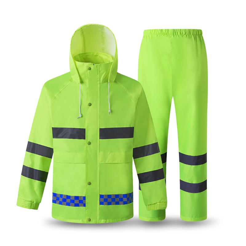 Изображение товара: Светоотражающий дождевик, конструкция, флуоресцентная водонепроницаемая куртка, санитария, безопасность, патруль, Раздельный костюм, уличный спортивный велосипед