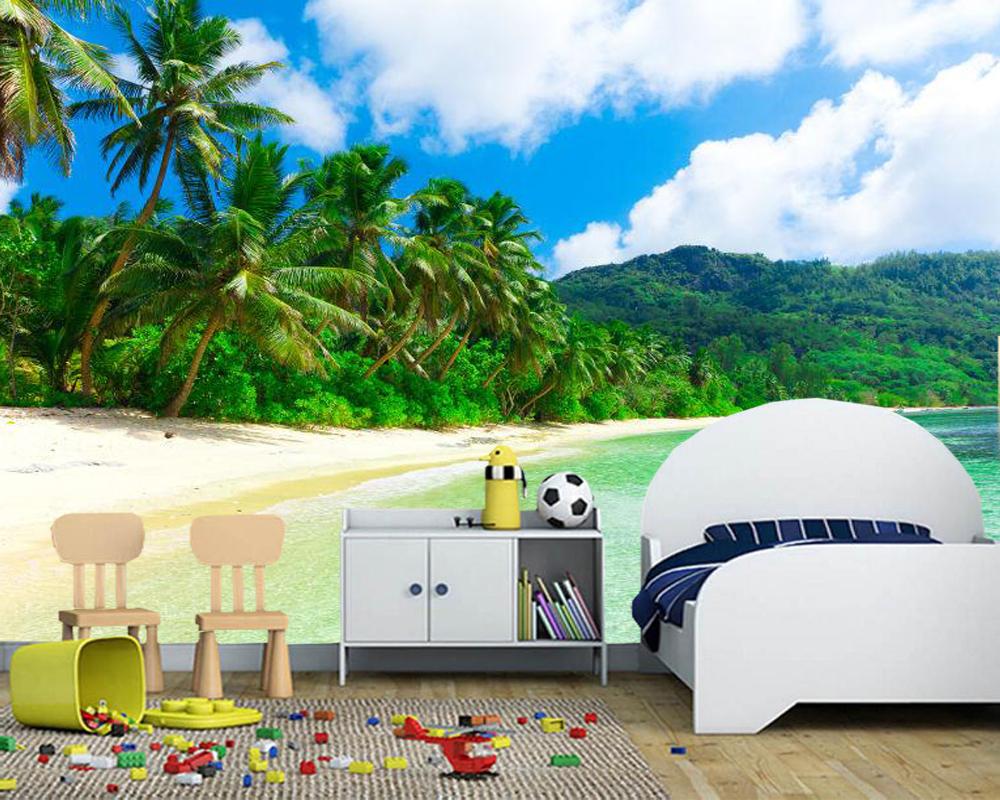 Изображение товара: Пользовательские 3D обои с ландшафтом, настенные фрески в виде залива, джунглей для гостиной, спальни, дивана, фотообои