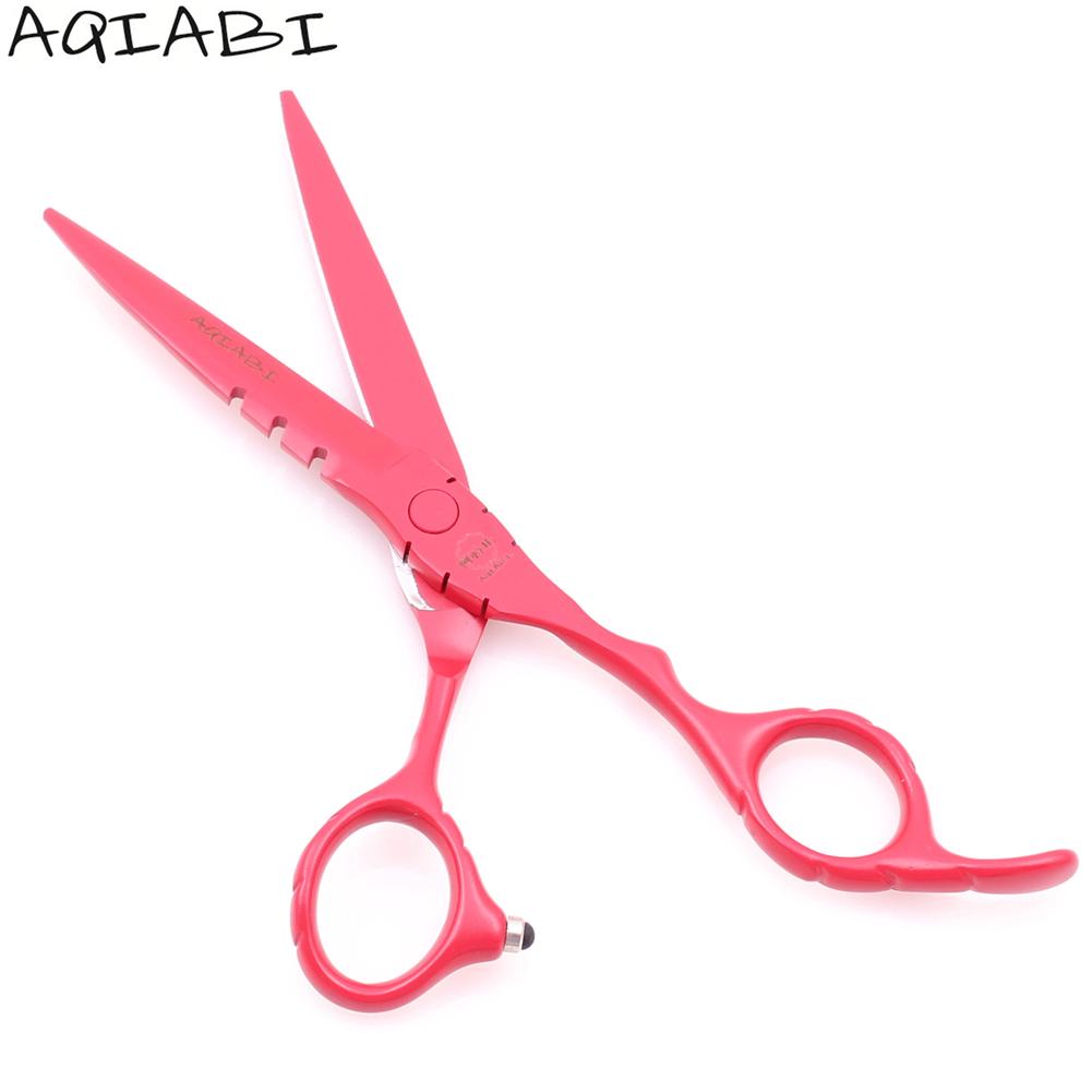 Изображение товара: Профессиональные ножницы для волос AQIABI Red JP, 5,5 дюйма, ножницы из нержавеющей стали для стрижки, филировочные ножницы, парикмахерские ножницы, Новое поступление A1010
